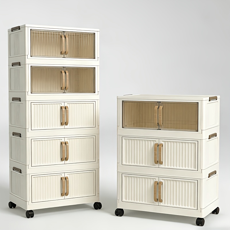 multi functional foldable storage cabinet with 5 tier 3 tier large capacity space saving suitable for entrance   bedroom and living room