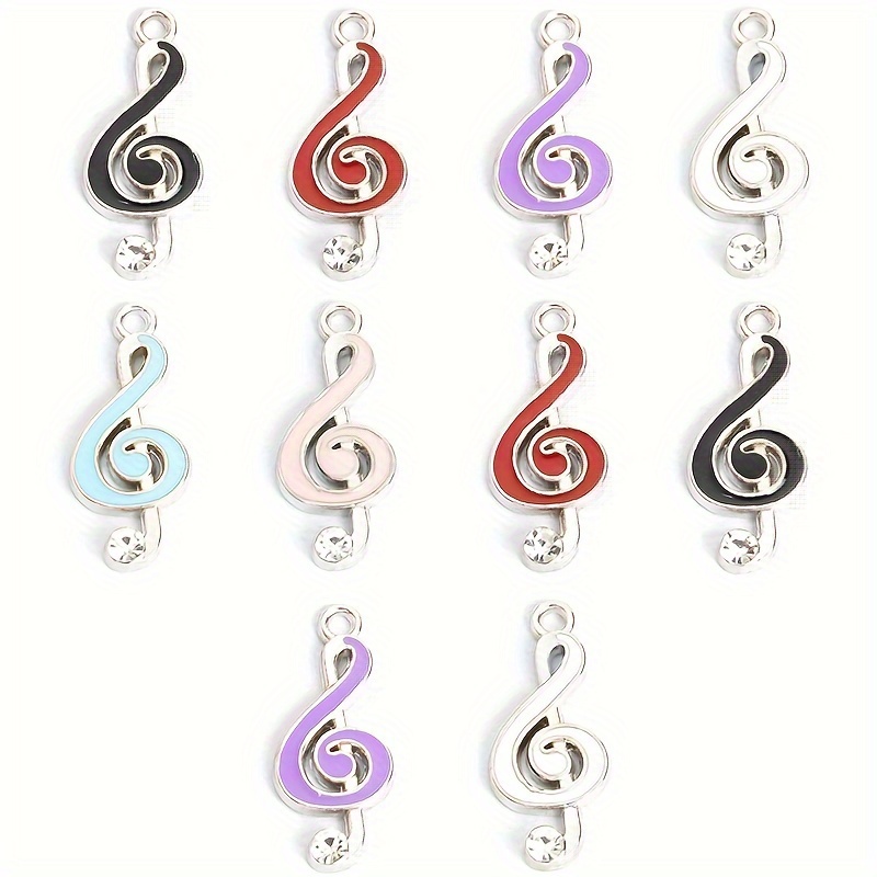 TEMU 10 piezas de dijes de con pedrería, adecuados para joyería DIY, accesorios de festival de - Colgantes de esmaltado goteo hechos a (notas de de