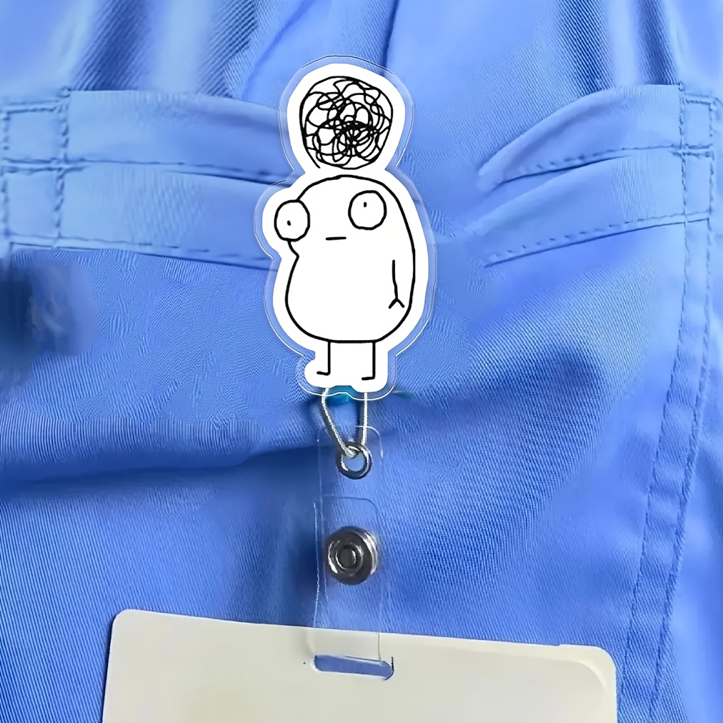 TEMU 2d A Fun And Inventive Retractable Badge Reel Lightweight, Featuring A Name Badge Clip With A Belt Attachment, Perfect For Nurses, Workers,