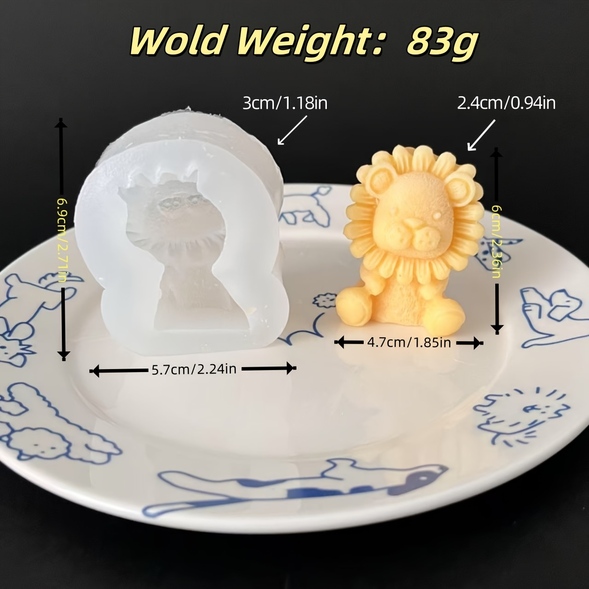 TEMU Un In Silicone Di Leone Cartone Animato 3D , Per Ornamenti In Gesso, Decorazione In Resina Epossidica, Fabbricazione Di Candele Fai Da Te