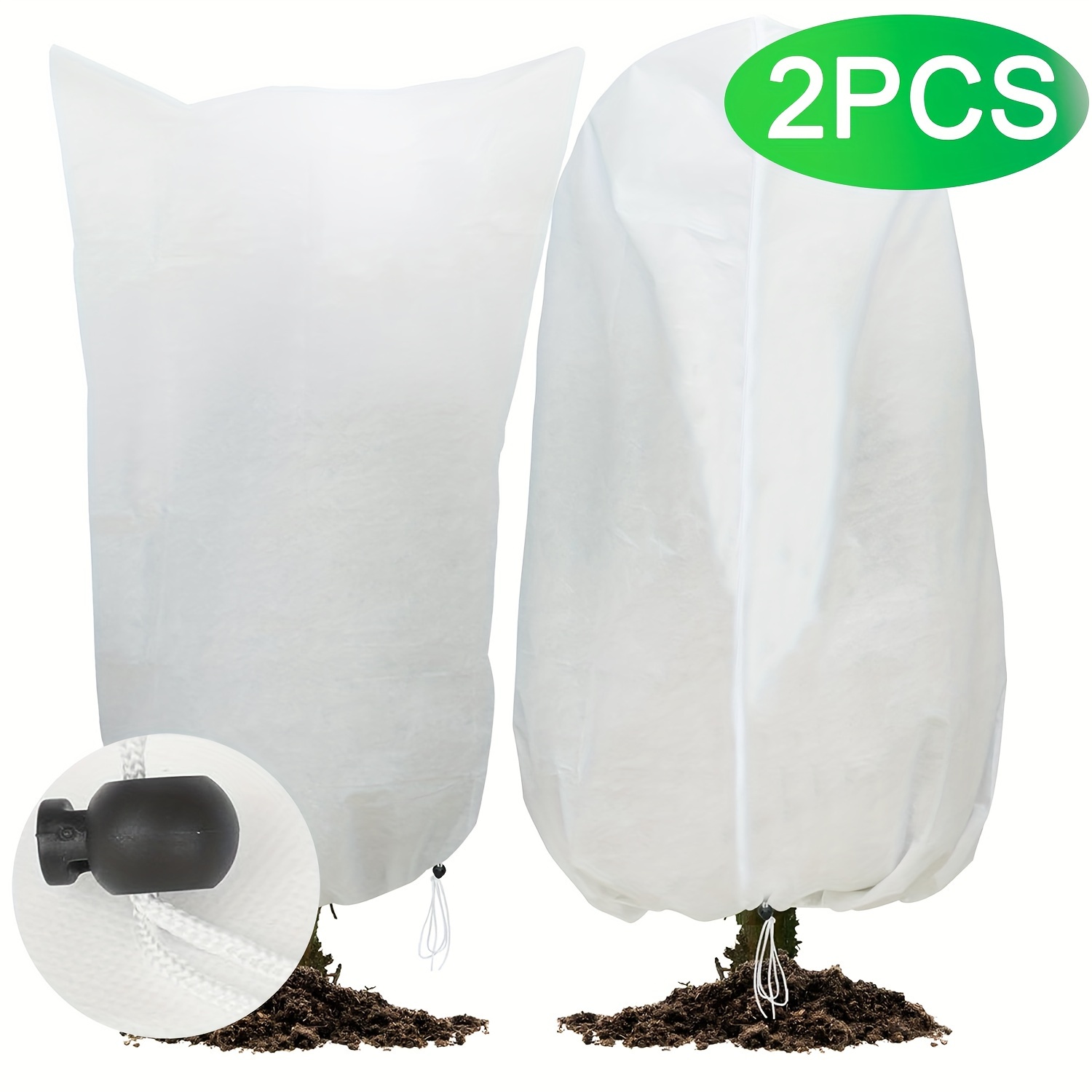 

Plant Covers Freeze Protection, Frost Covers With Drawstring Cover Bags For Outdoor Cold Weather Shrubs Trees Jacket Covers