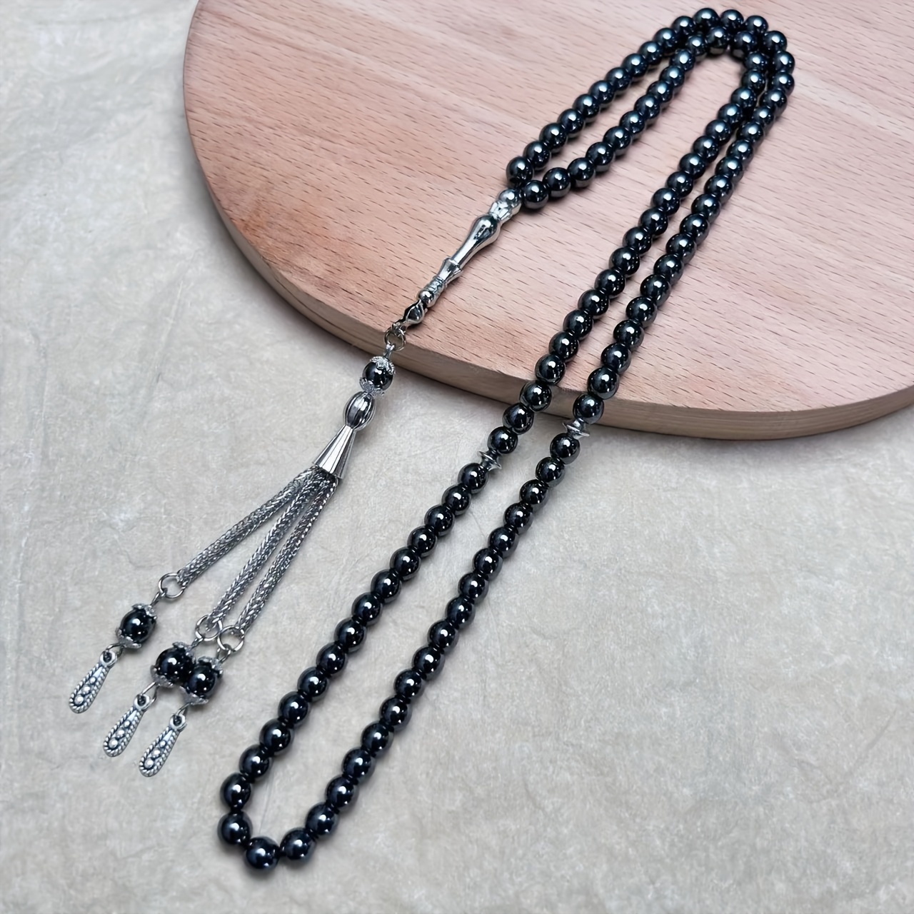 

99 Black Agate Beads For Worship And , Arabic Beads, Neutral Hand String For Ramadan And Eid Al-fitr.