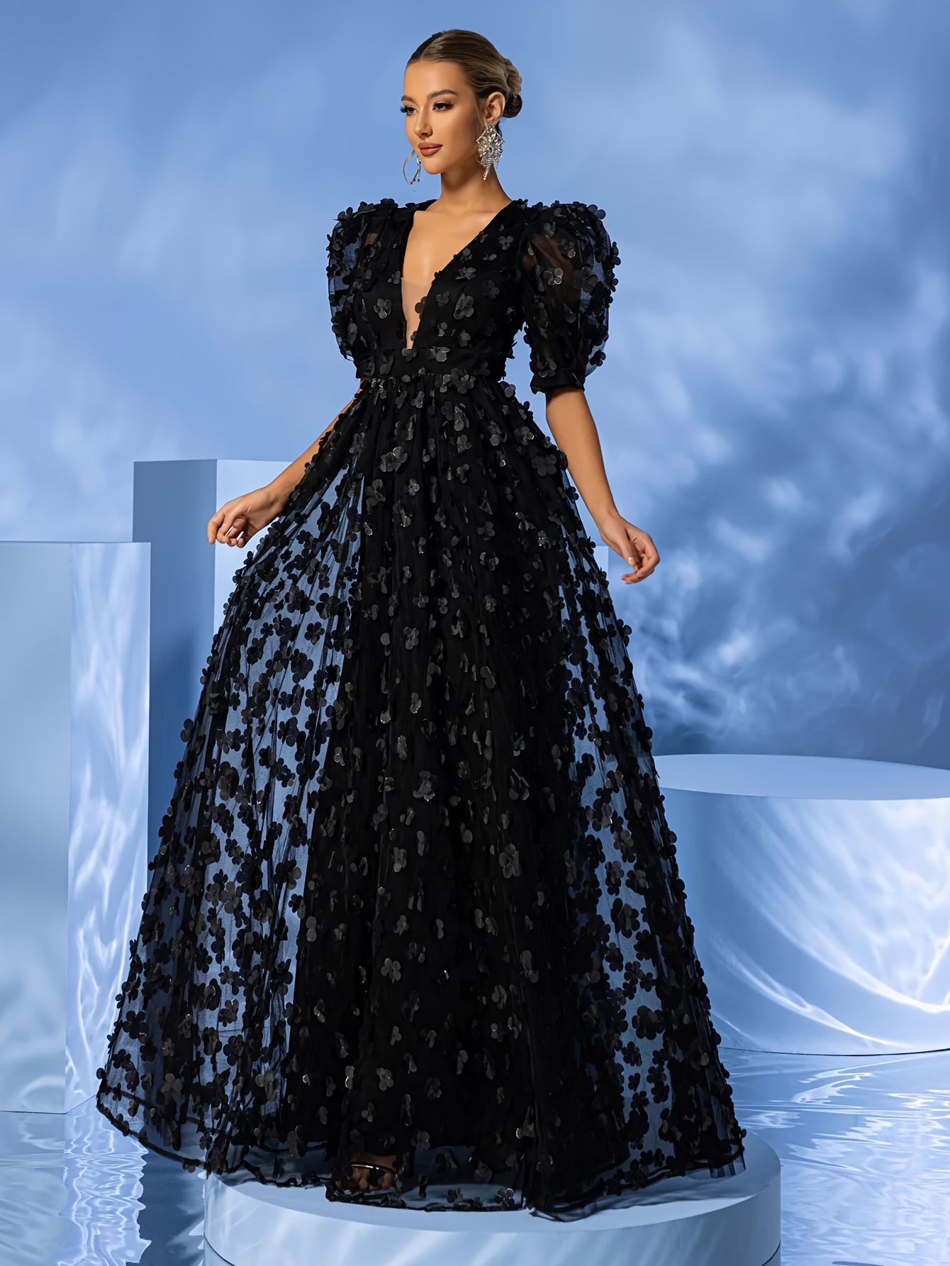 black formal dresses sold on Temu United States