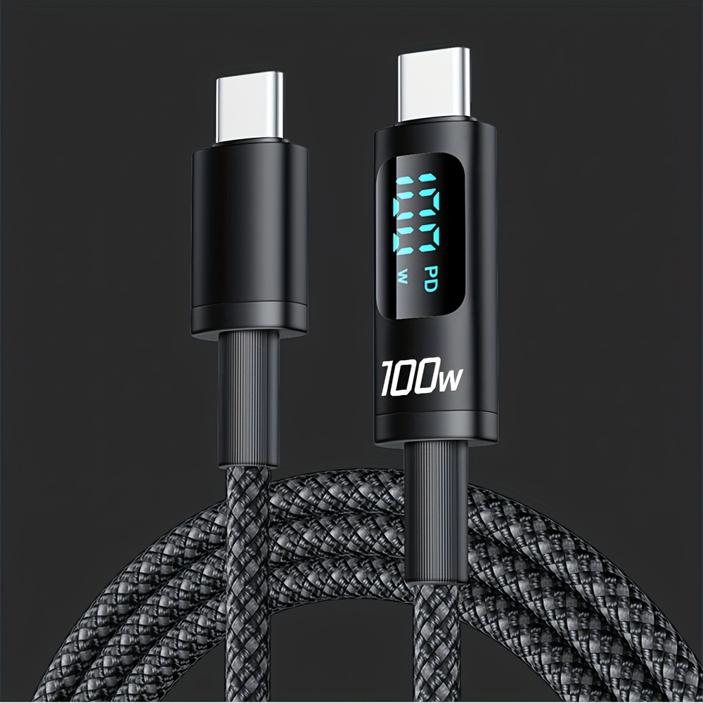 Image of 100w Charging Tyoe-c To Type-c Cable, Data Sync, For Iphone 17/16/15 Series, For /pro, For Ipad, For Huawei Oppo Vivo Oneplus And More Smartphone Usb-