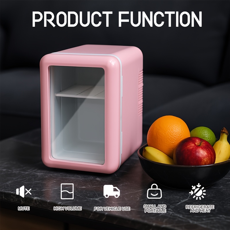 transparent mini refrigerator 6l suitable for outdoors and home use   360 cycle heating and cooling small size car   office cosmetic refrigerator tyoc charging port rechargeable power supply 0