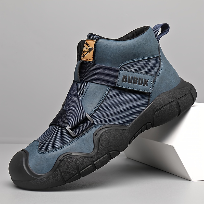 БУКУМужскиеСредниеТреккинговыеБотинки-СтильныеУличныеОбувьсРегулируемымиРемешками,ПрочнаяРезиноваяПодошваиДышащийВерхизТканидляПовседневныхиЛегкихПриключений,СовременнаяОбувидляПоходов,НадежноеПокрытие