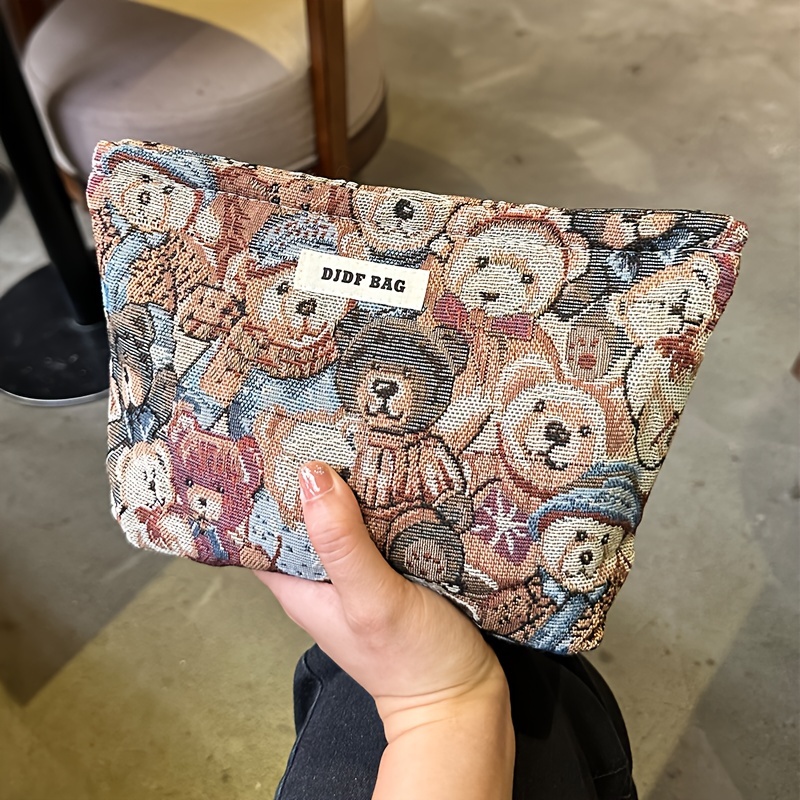 

New Cute Bear Portable Large Capacity Cosmetic Bag, Inner Bag For Travel Toiletries, Women's Cosmetic Storage Bag