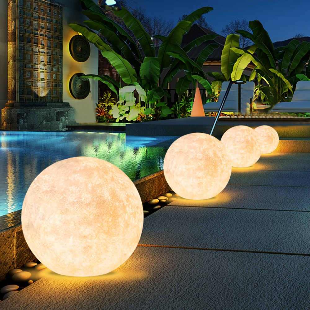 

15.7" Solar Moon Lamp Outdoor Creative Landscape Light Outdoor Landscape Lawn Moon Floor Lamp Solar Column Head Lamp For Home Decoration Garden Porch Courtyard Villa Lights