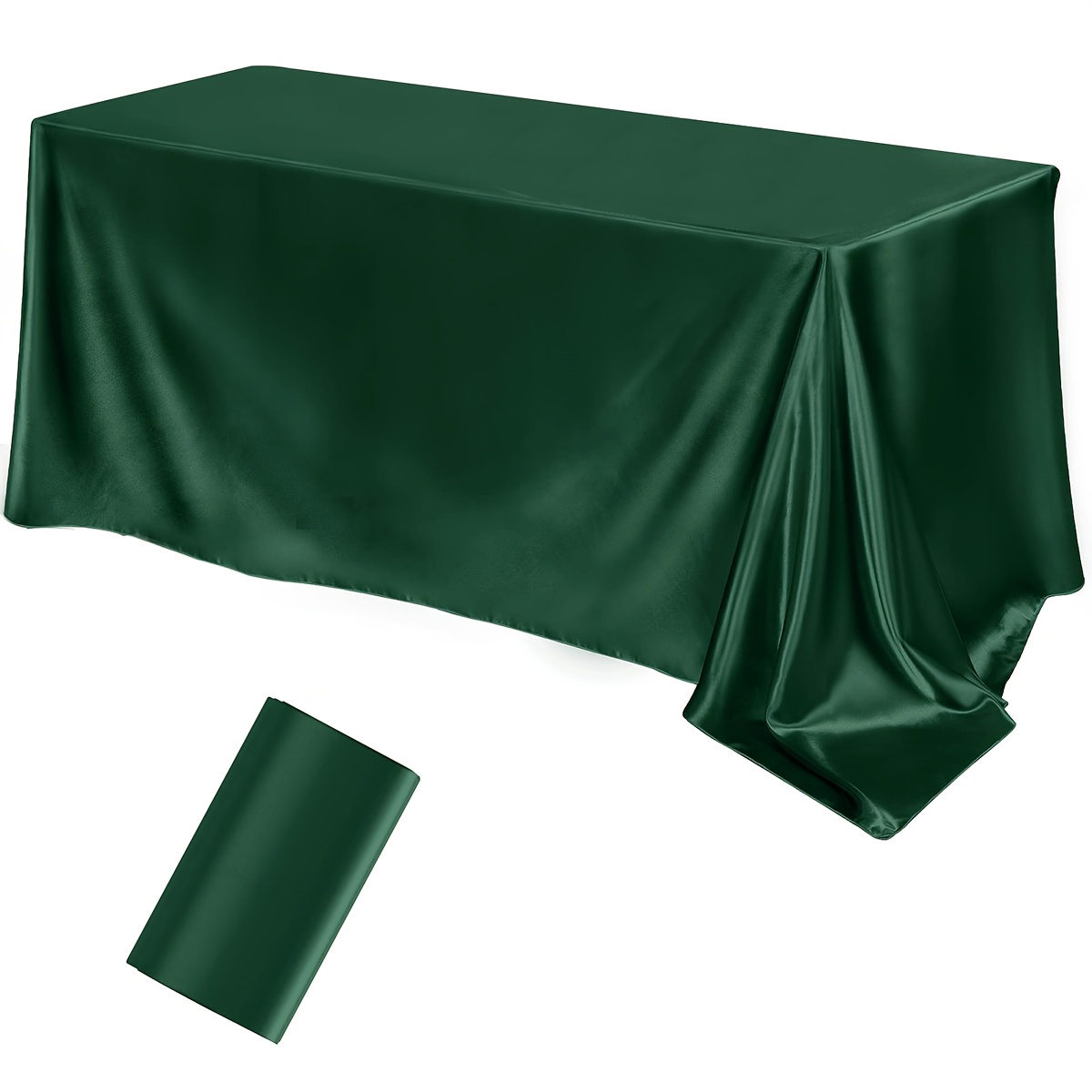 1pc Elegant Solid-color Satin Tablecloth, Smooth Rectangular Fabric Decoration, Suitable For Ceremonies, Weddings, Holidays, And Party Table Decor