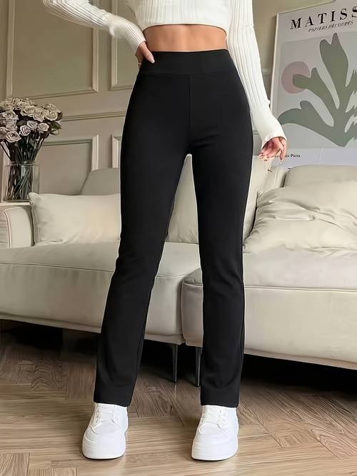 pantalones largos de para mujer, color liso, pantalones elegantes, adecuados para uso en , verano y otoño