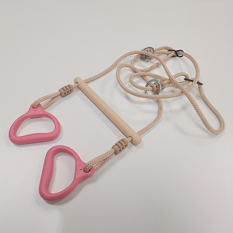 Image of Versatile Gymnastics Ring Swing - Great For Indoor And Outdoor Garden Activities, Perfect For Grip Exercises, Easy To Set Up, An Option For Home Workouts Featuring Adjustable Rope Rings And Swings
