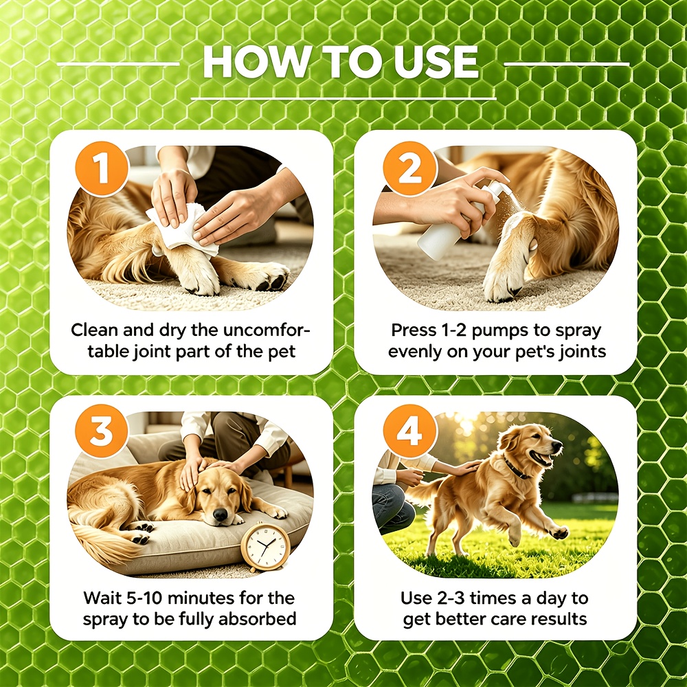 FAELUTE Pet Bee Venom Joint Care Spray - for Senior & Young Pets, Daily Joint Comfort Support, Gentle Spray Formula for Dogs & Cats
