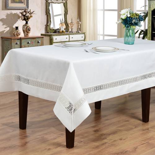 1pc exquisite lace cream colored tablecloth multi size suitable for home decor restaurant outdoor picnic and party layout