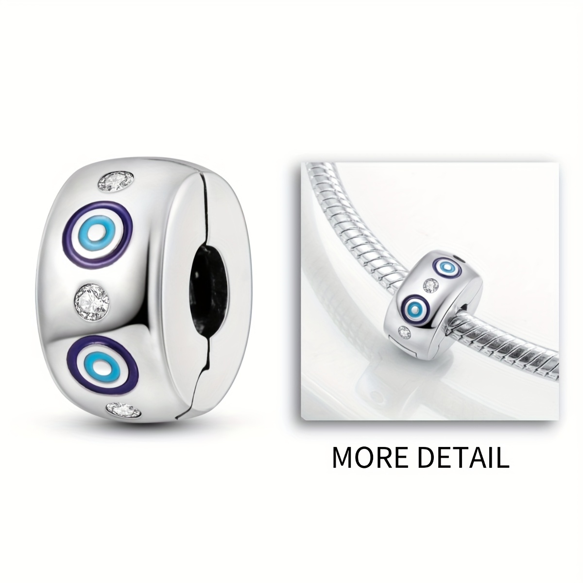 E-shop 1 Stück Silberner Kubischer Böser Anhänger Charme Armband Halskette Schlüsselanhänger DIY Schmuckanhänger Eleganter Schutzschmuck