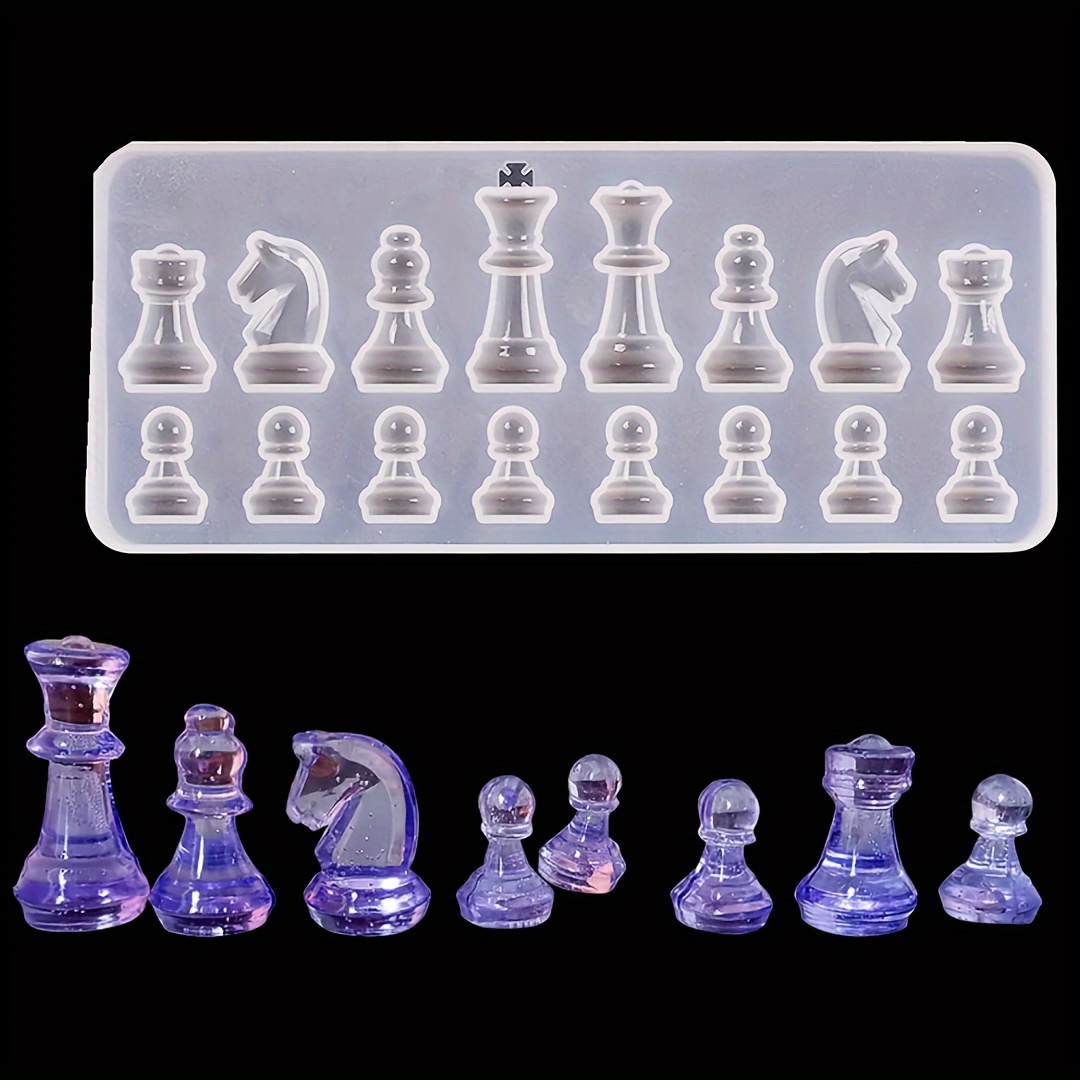 

1pc Chess Game Silicone Mold, 3d Chess Pieces Resin Silicone Mold, For Making Polymer Clay, Handmade Art Craft Gift Home Decoration