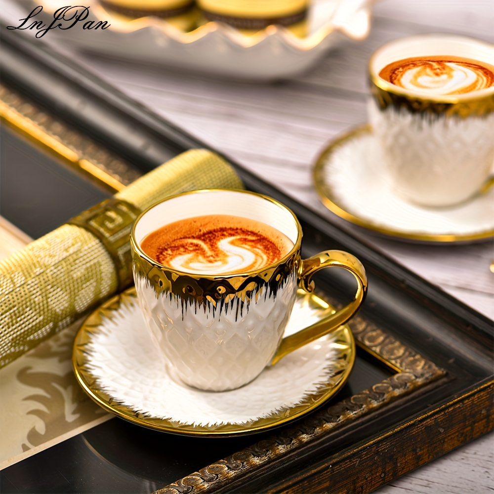 6 teiliges cappuccino tassen untersetzer set 180 ml
