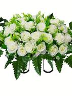 artificial cemetery flowers silk rose floral arrangement for outdoor tombstone decoration sympathy memorial day display no container included silk flowers for cemetery