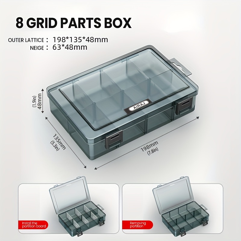 Airaj Multifunctional Parts Box Thickened Pressure Resistant Detachable Partition Board Parts Storage Tool Box