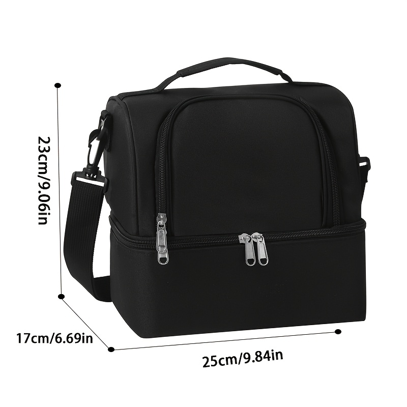 TEMU Double-layer Lunch Bag, Heat-insulated And Cold-preserving Food Preservation Insulated Bag, Lunch Bag, Cooler Bag, Insulated Bag, Soft Cooler,