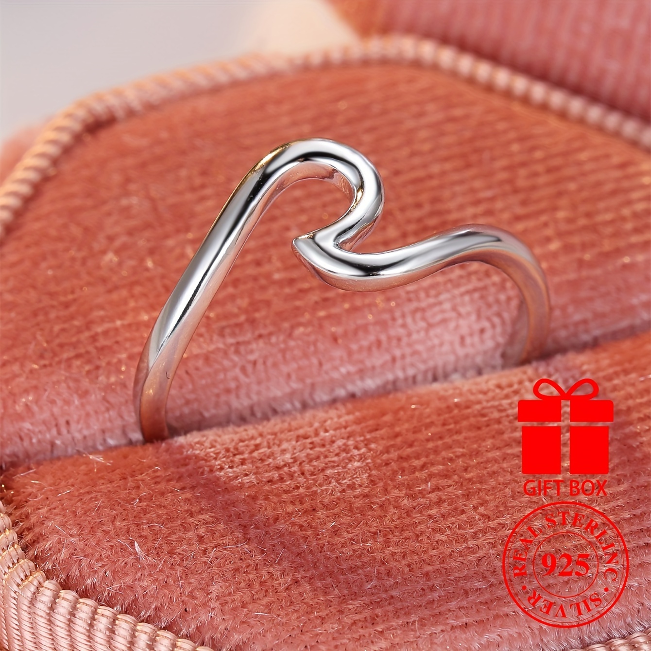 Ocean Wave 925 Sterling Silver Ring - Perfect Gift for Her And Him