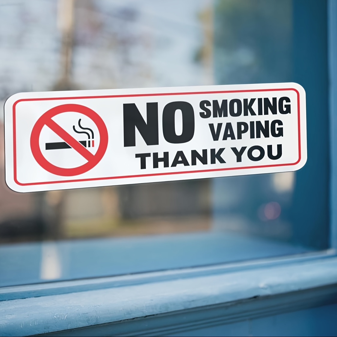 No smoking or vaping e-cigarette Safety sign - 1.2mm Rigid plastic 200mm x 150mm