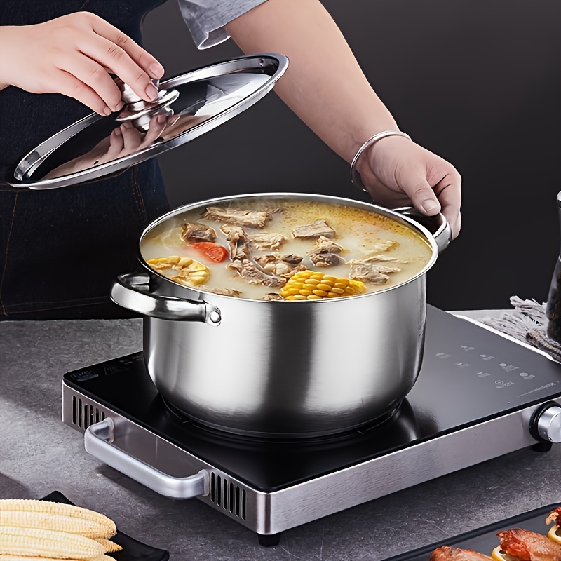 4pcs Stainless Steel Cookware Set, 4 Pots + 4 Lids, Compatible... product image 4