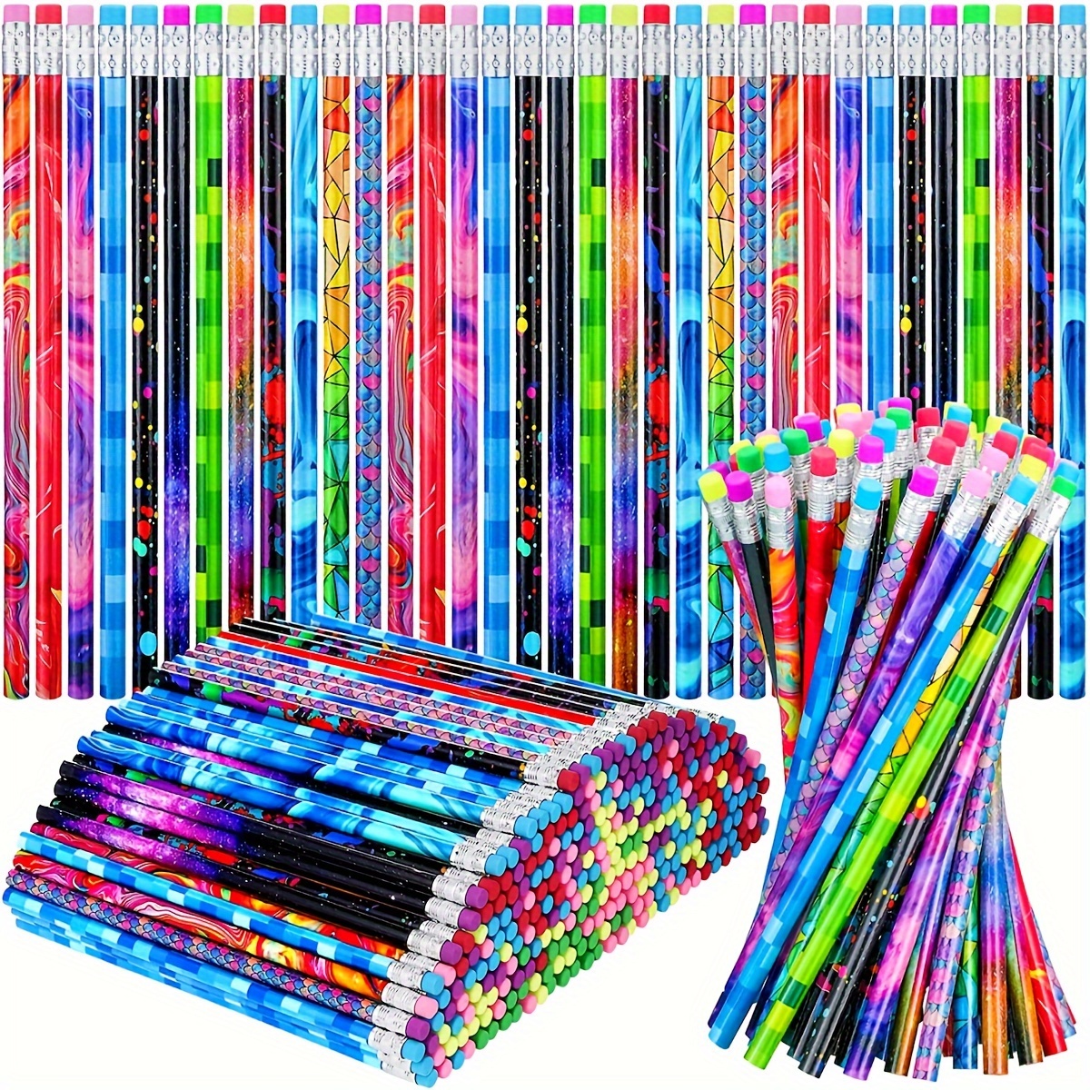 

20pcs/50pcs/100pcs Cute Cartoon Hb Pencils With Eraser Tip, Pencils For Writing Drawing Sketching Stationery Prize Gift