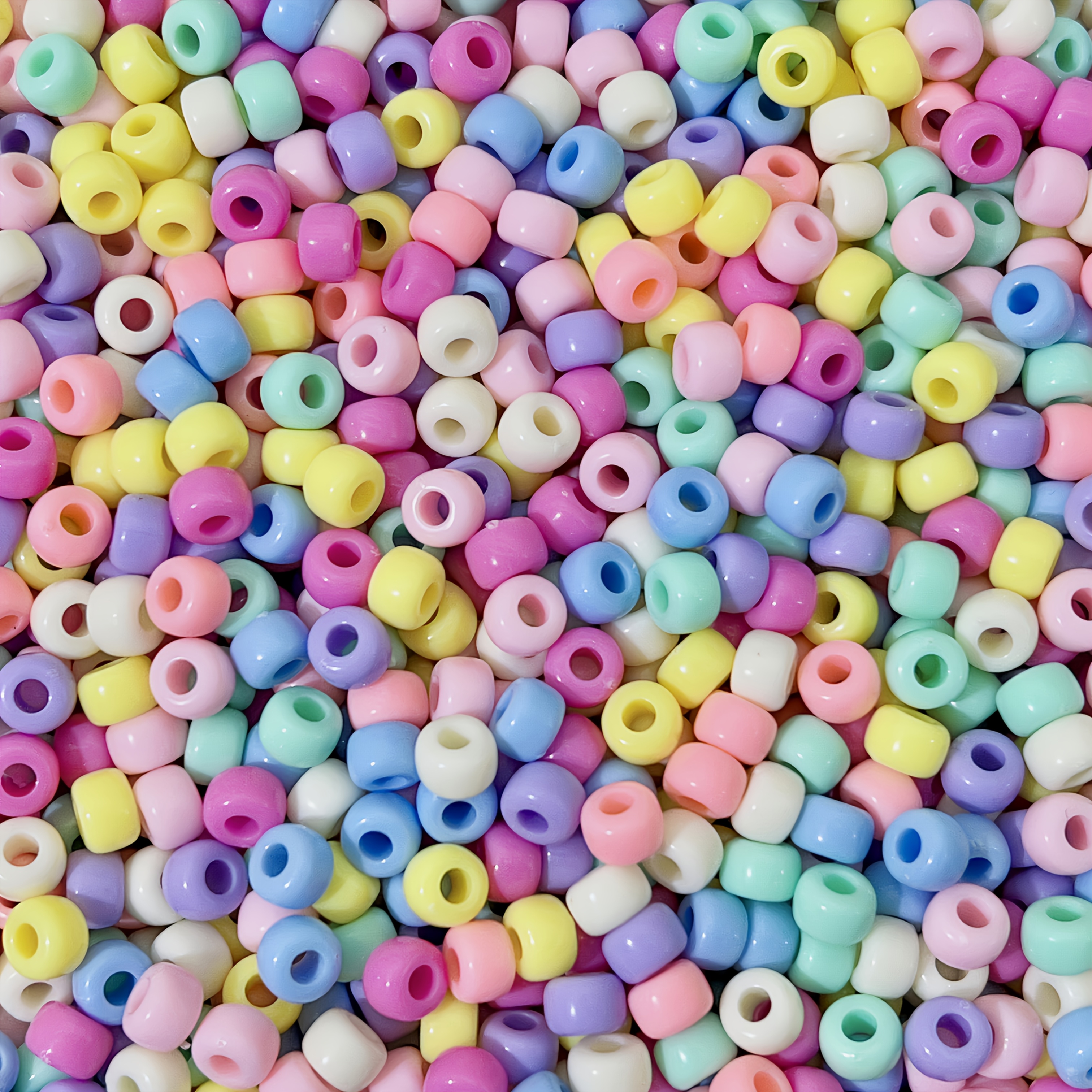 TEMU 110pcs Perles Pony Acryliques , Perles à Collier 5 X 7Mm, Parfaites pour Bijoux, Artisanat, Bracelets d', Perles Décoratives, Ajouts de Bijoux