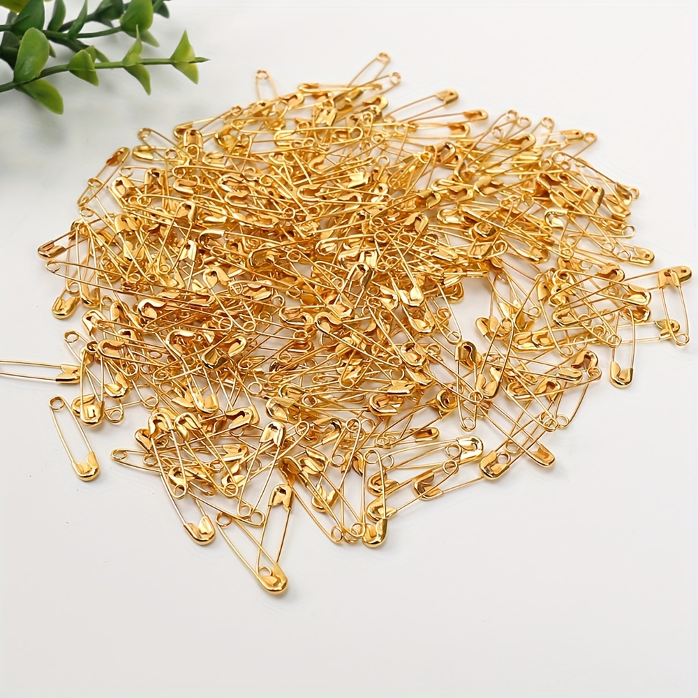

100pcs/lot Golden Safety Pins, Nickel Plated Steel Set For Crafting, Sewing, Fastening Clip Button For Garment Hang Tag, Multi Color Diy Handmade Craft Supplies