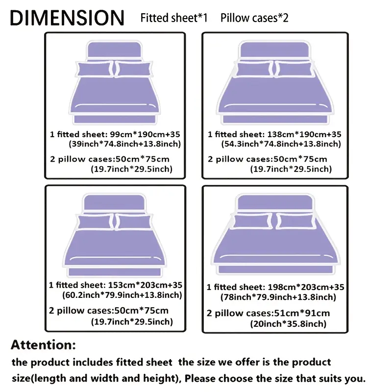3pcs super soft breathable black grey color blocking letter bed sheet 1pc bed sheet 2pcs pillowcase no filling deep pocket in 15 inch mattress protector bedroom high definition printing suitable for room decor Product details 2