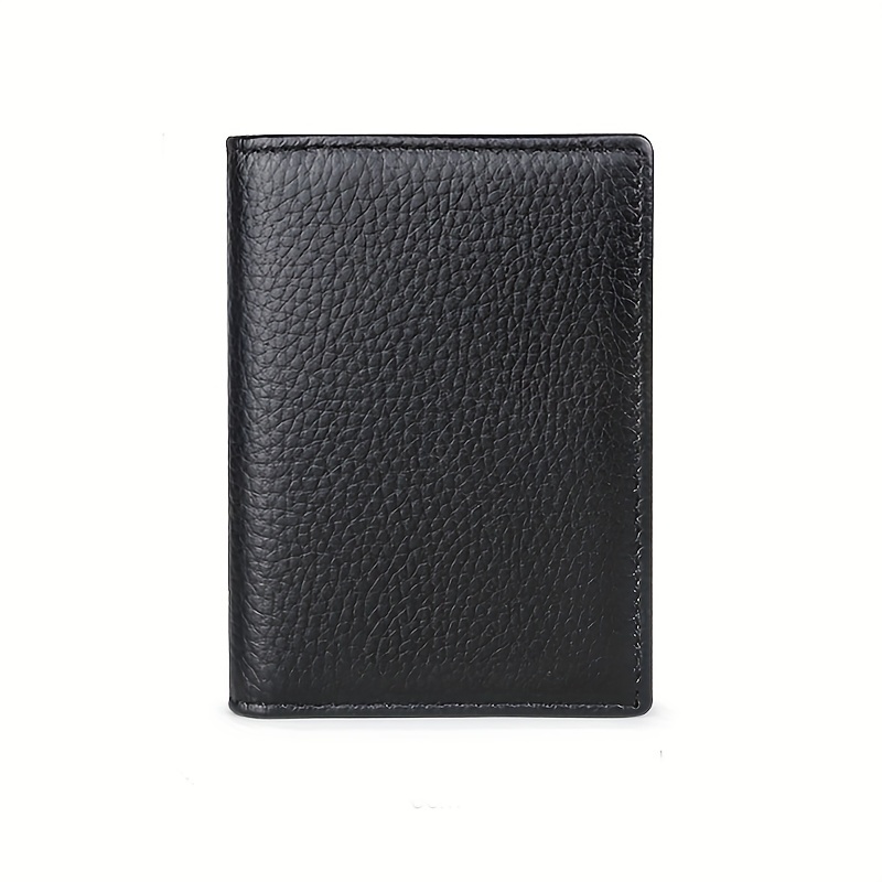 TEMU Top Layer Cowhide Slim Simple Business Style Wallet, Rfid Blocking Minimalist Anti-theft Credit Card Holder