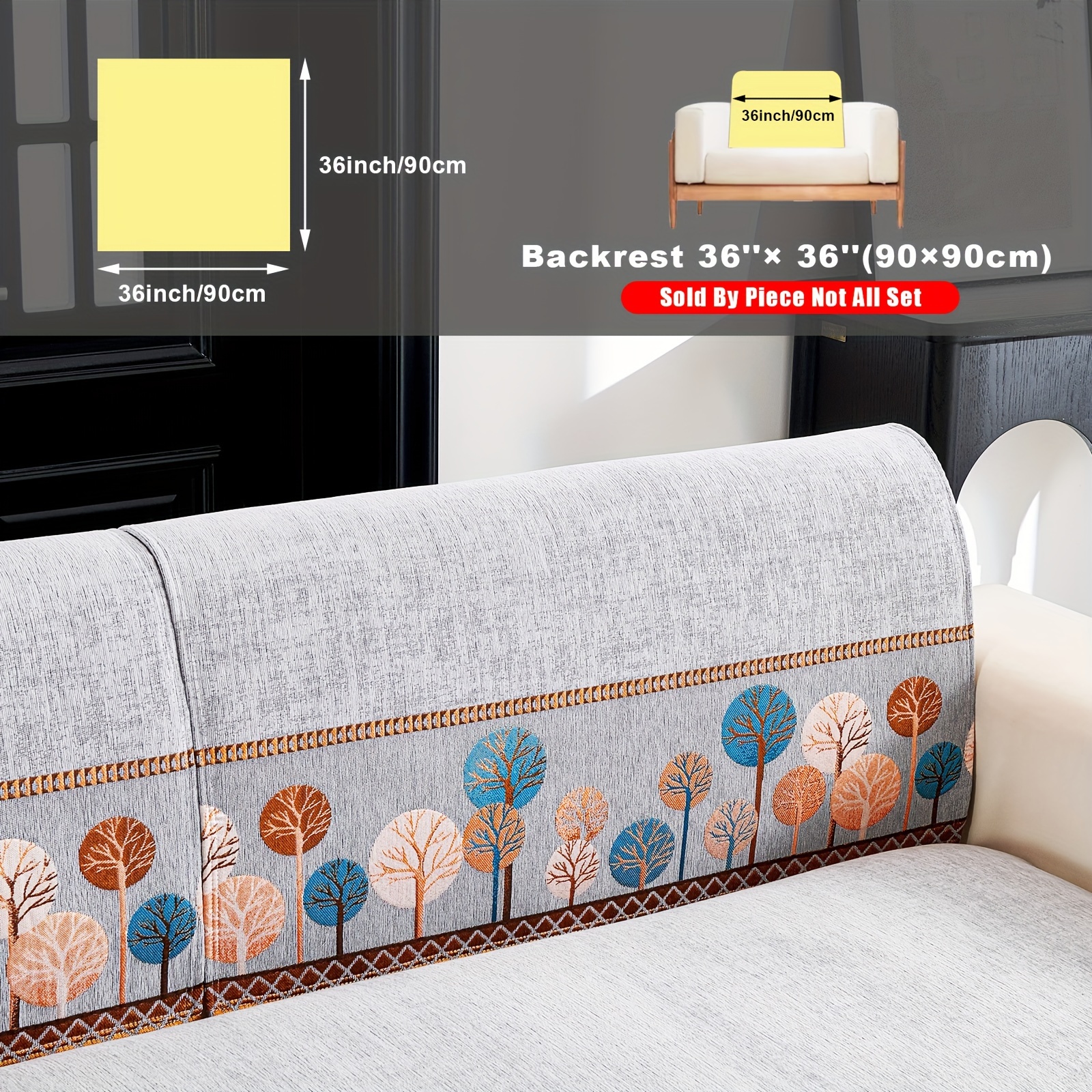 TEMU 1pc Bohemian Chenille Sofa Slipcover/pillowcase, Non-slip Sofa Covers, Washable Couch Covers, Sofa Pet Protector, Sofa Seat Cover, Sofa