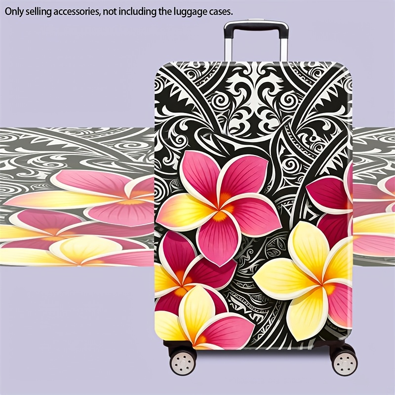 TEMU Suitable For Travel Luggage Cover - Vibrant Pink/yellow Floral & Suitable For 45.72-81.28cm Luggage Case Cover, High Elastic Dustproof