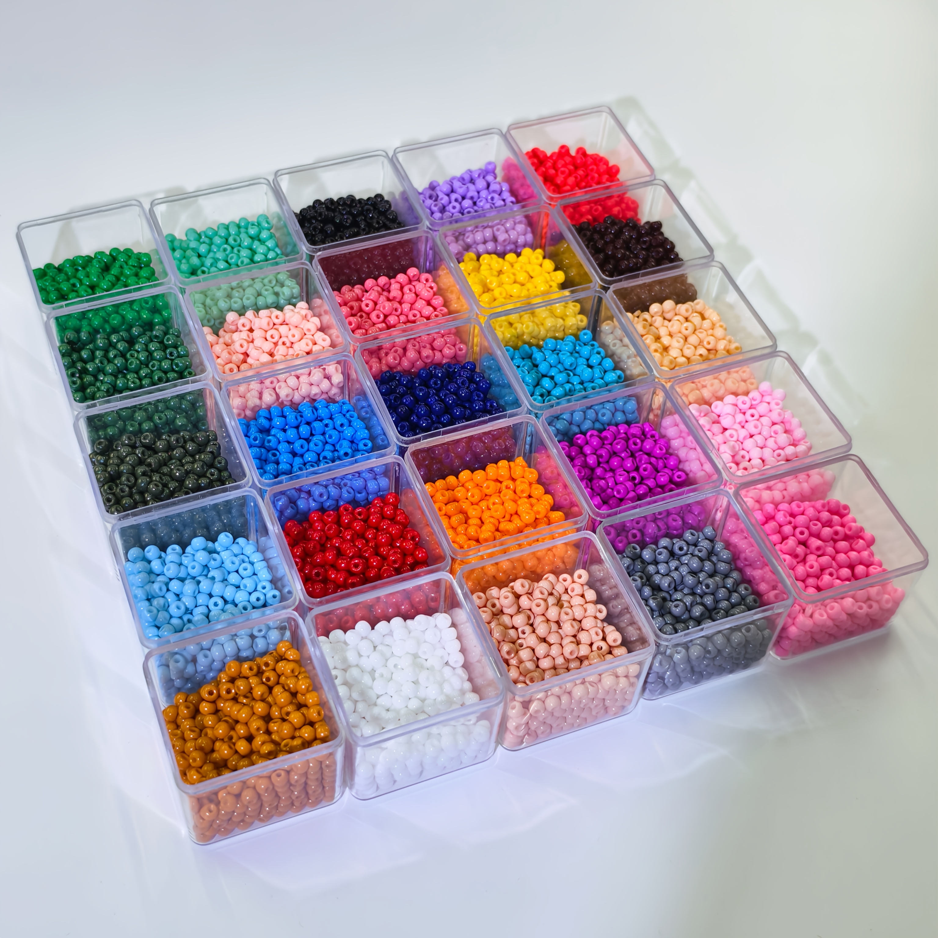 25G Solid Color Enamel Glass Round Beads, 4Mm