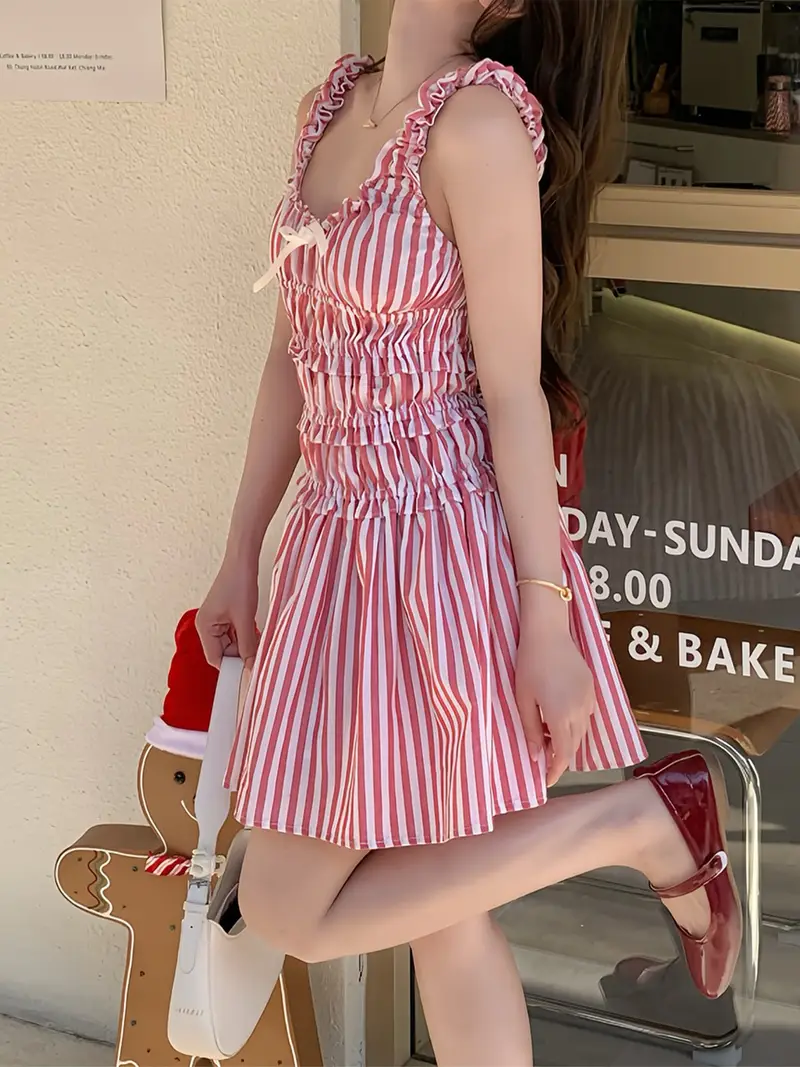 womens red white striped tank dress tie waist bow scoop - Temu womens red white striped tank dress tie waist bow scoop - Temu
