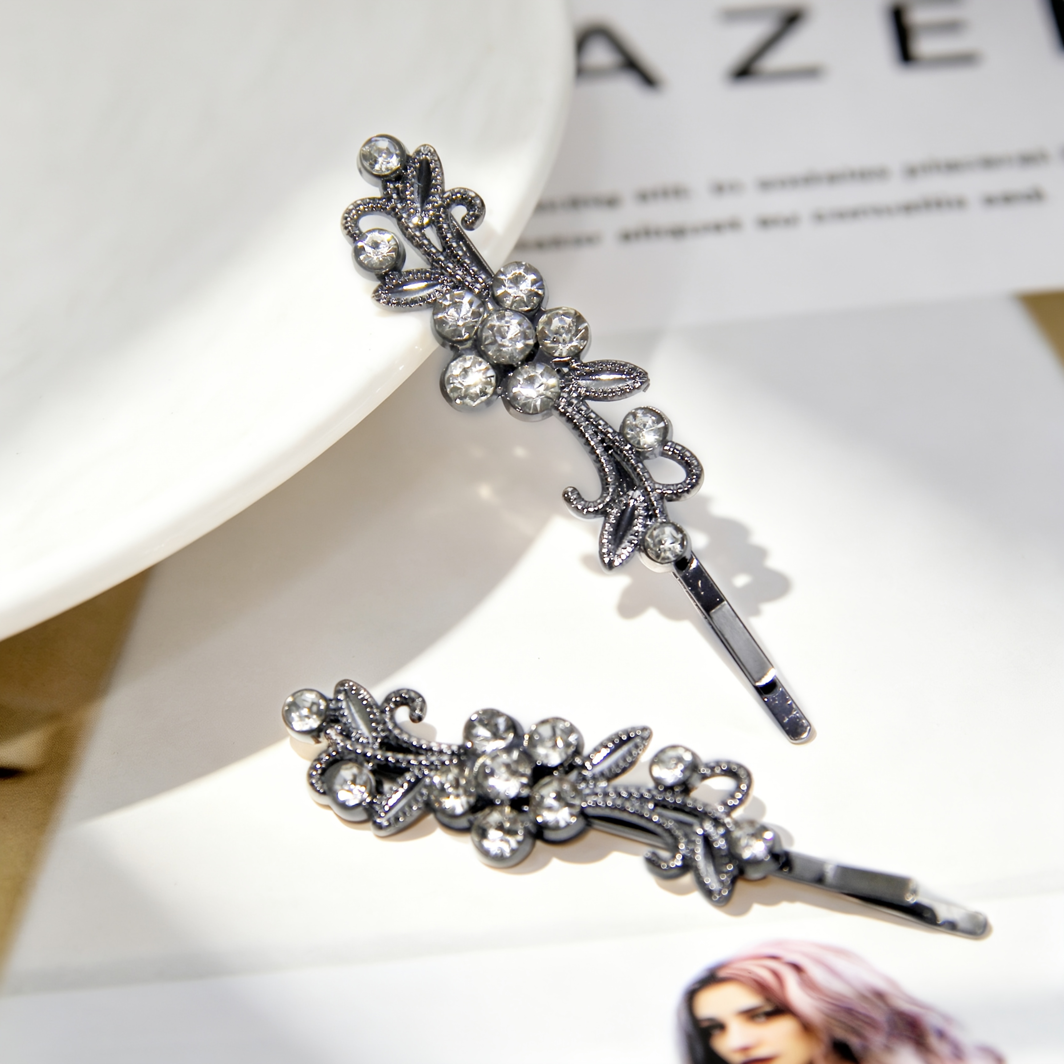 TEMU 1 Pair Of Elegant Vintage Flower Hair Clips, Cute Barrette Women's Hair Clips