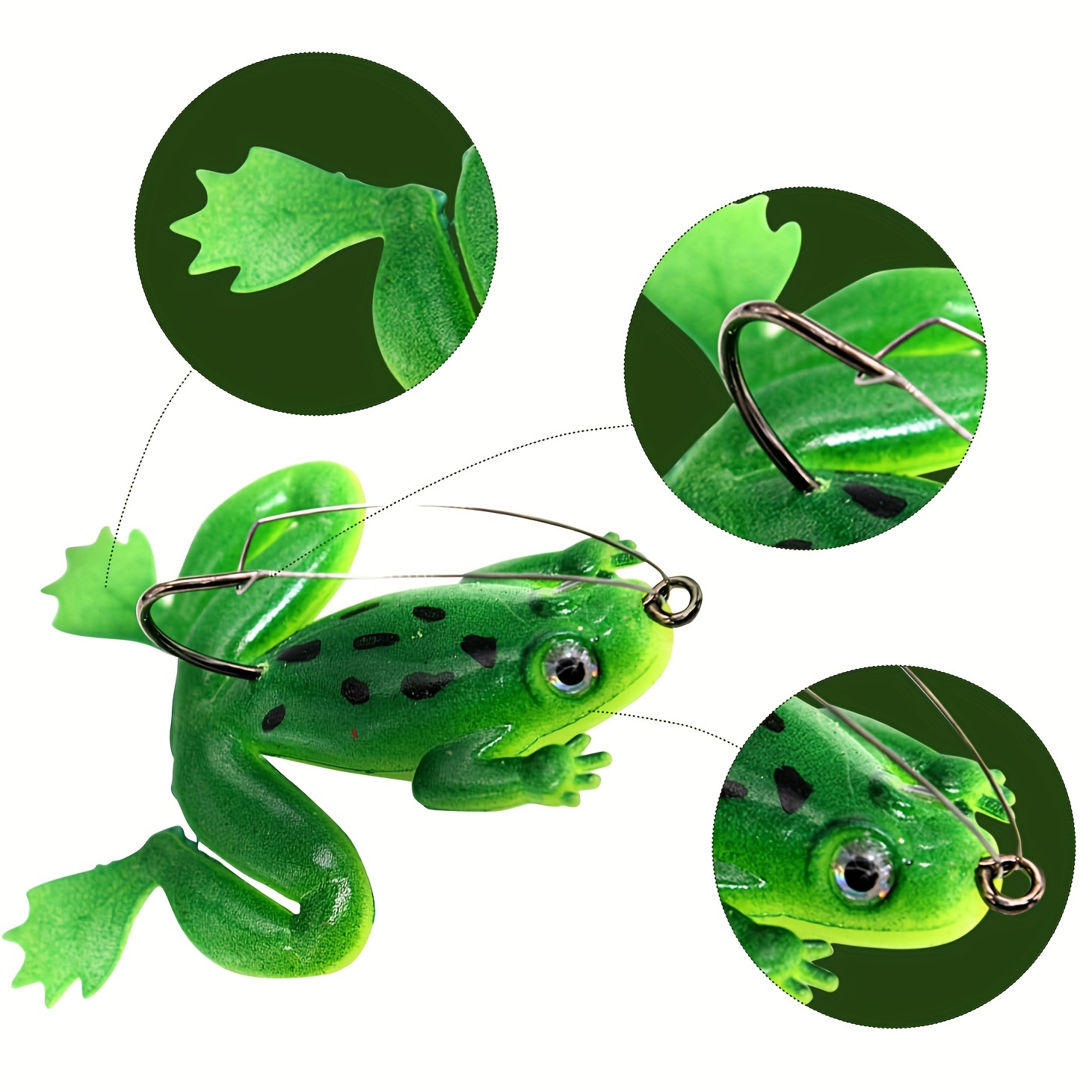lifelike soft frog lure weedless hook realistic rubber swim - Temu