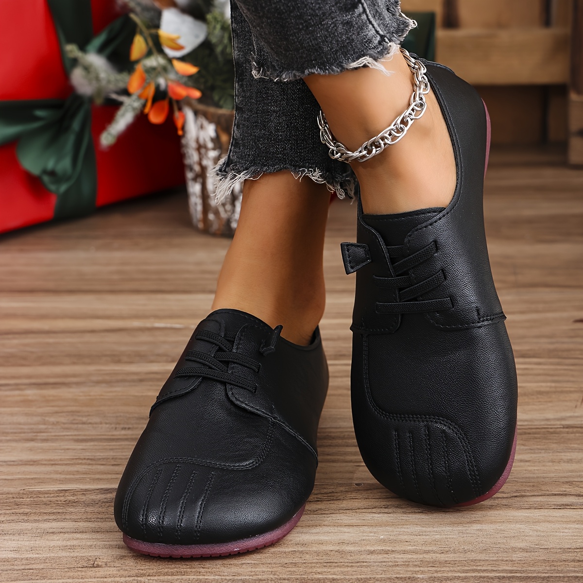 Vestir Zapatos Oxford Mujer Sin Cordones Zapatos Planos Oxford Con