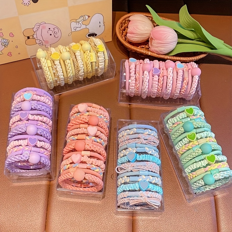 TEMU This 30pcs Set Of Cute Mixed Color Hair Band Accessories Is To Tie Up Their Hair . 't Damage Your Hair