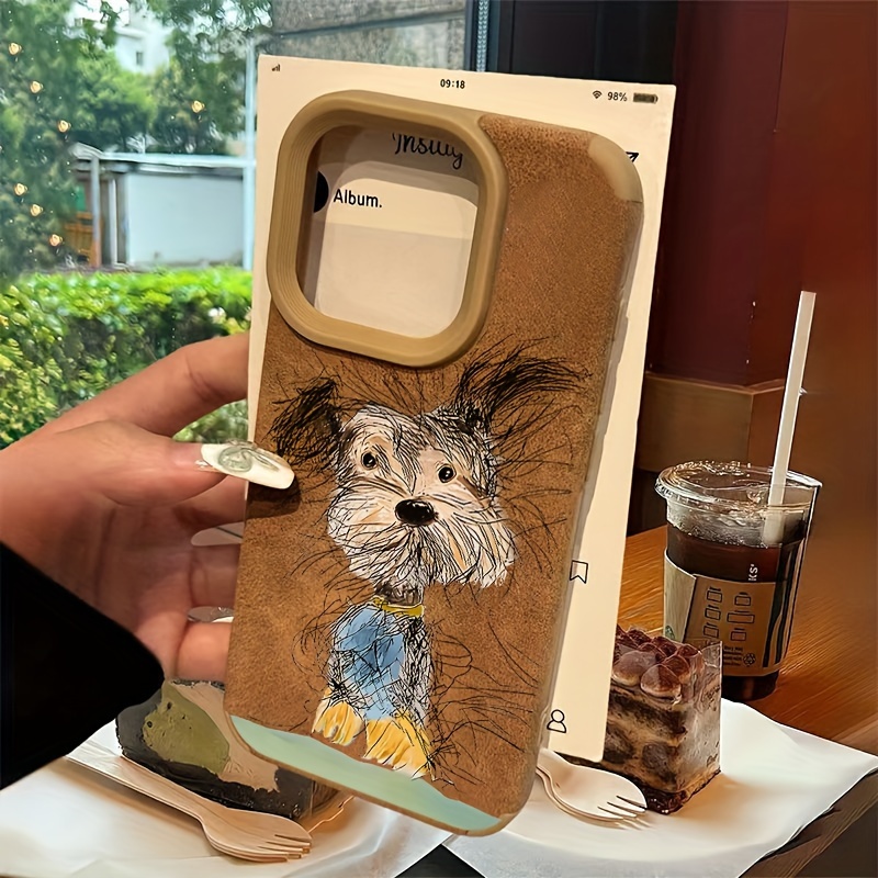 TEMU Phone Case: Fluffy Messy Puppy Skin-friendly Sticker, High-value, Stylish, Perfect Gift For . Suitable For Iphone 12/12 Pro/12 Pro Max/13/13