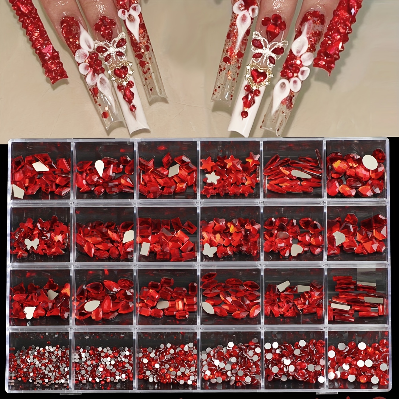 TEMU -four Nail Diamond Sleeves Installed Flat Glass Nail Art Ab Color Gem Handmade Diy Nail Decorative Diamond Ab Nail Nail Nails Glittering Nail Charm