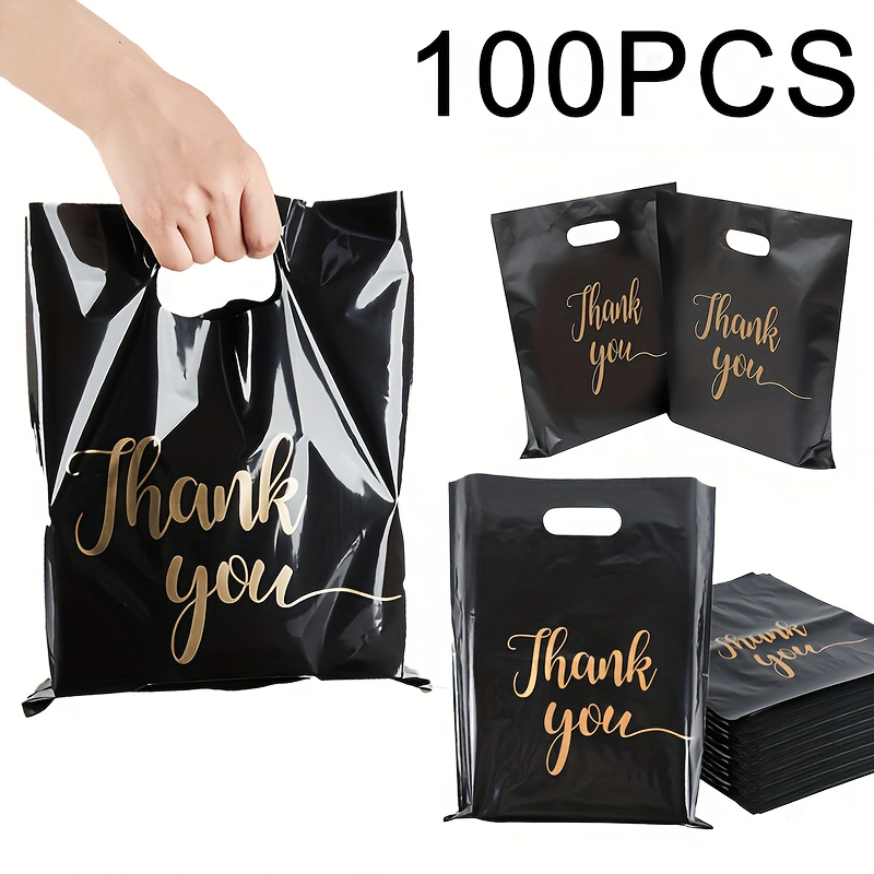 100 stuks zwarte bedankje cadeautassen elegante plastic Temu