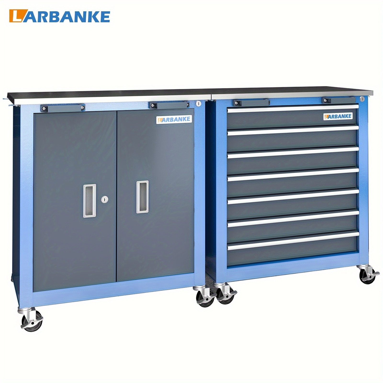 

7-drawer/double-door Tool Cabinet Combination Tool Cabinet, 2 Different Types Of Tool Cabinets With Connecting Buckle, Individually Usable, Large Rolling Tool Chest With Wheels