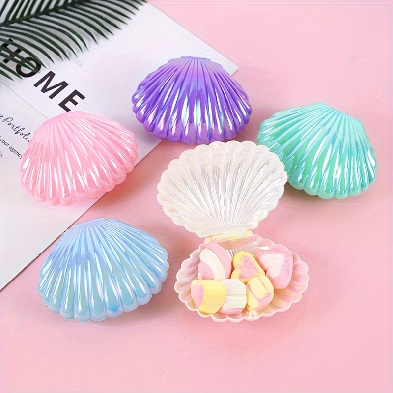 

5pcs Mermaid-themed Shell Candy Boxes - Gift Storage For Birthdays, Weddings & Engagements