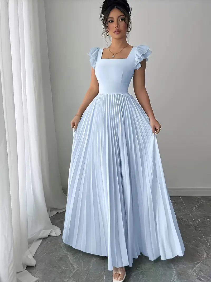 womens elegant floral print pleated hem long dress summer - Temu womens elegant floral print pleated hem long dress summer - Temu
