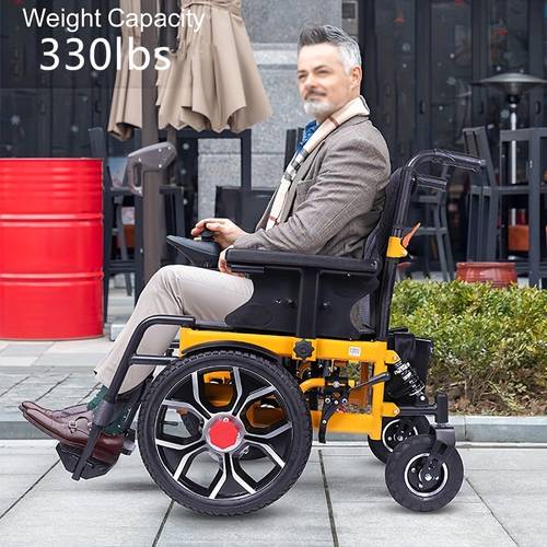 50 cm wide seat electric wheelchair for adults foldable wheelchairs for adults 150 kg 40 cm large front wheel wheelchairs 500 w foldable wheelchair
