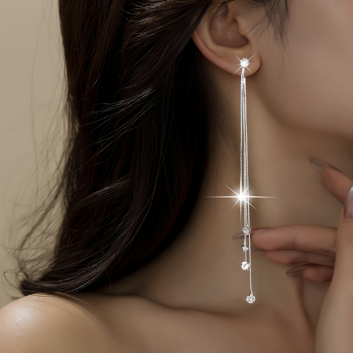 Exaggerated Tassel Earrings Women's Long Stud