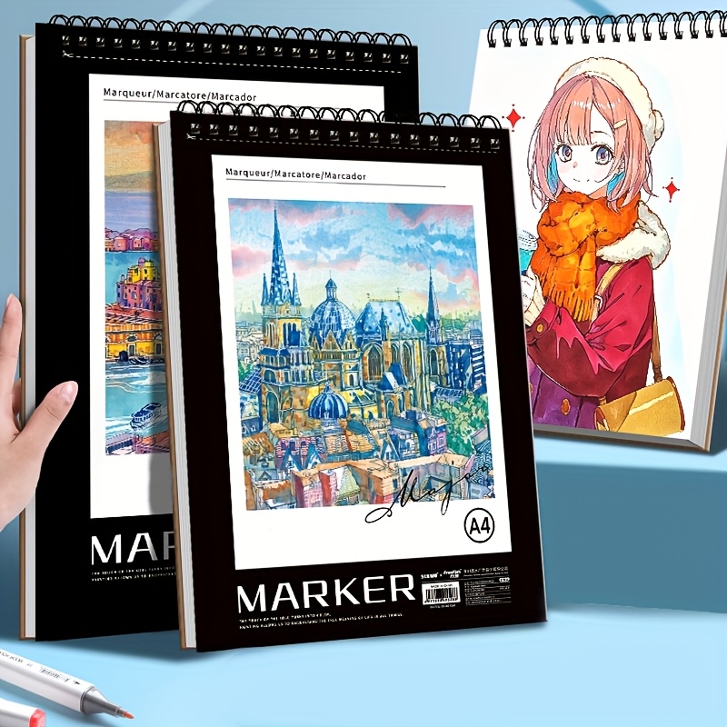 

A4/8k Marker-specific Drawing Book, Professional Art Paper, Thickened Blank Sketchbook For Comics And Illustrations.