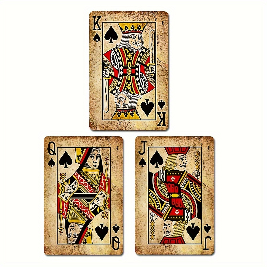 Image of 3pcs/set 2.36x3.54inch Creative Vintage Jqk Magnetic Stickers For Fridge, Refrigerator Magnets Kitchen Decor Party Birthday Gift