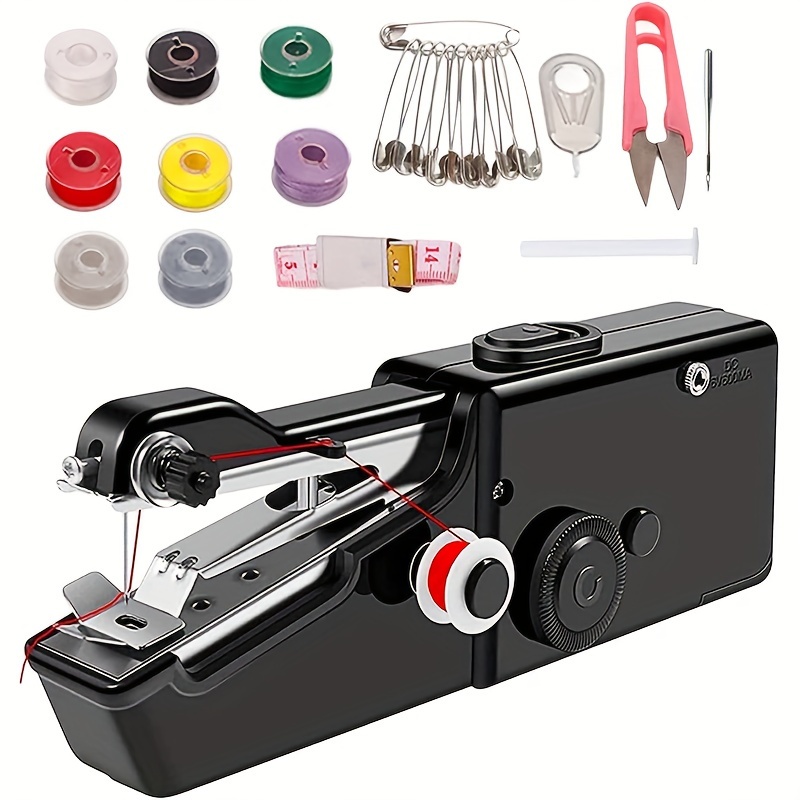 

1 Set Handheld Sewing Machine For Adults, Hand Sewing Machine, Mini Portable For Quick Stitching, Portable Mini Sewing Machine Suitable For Home, Travel And Diy, Electric For Beginners